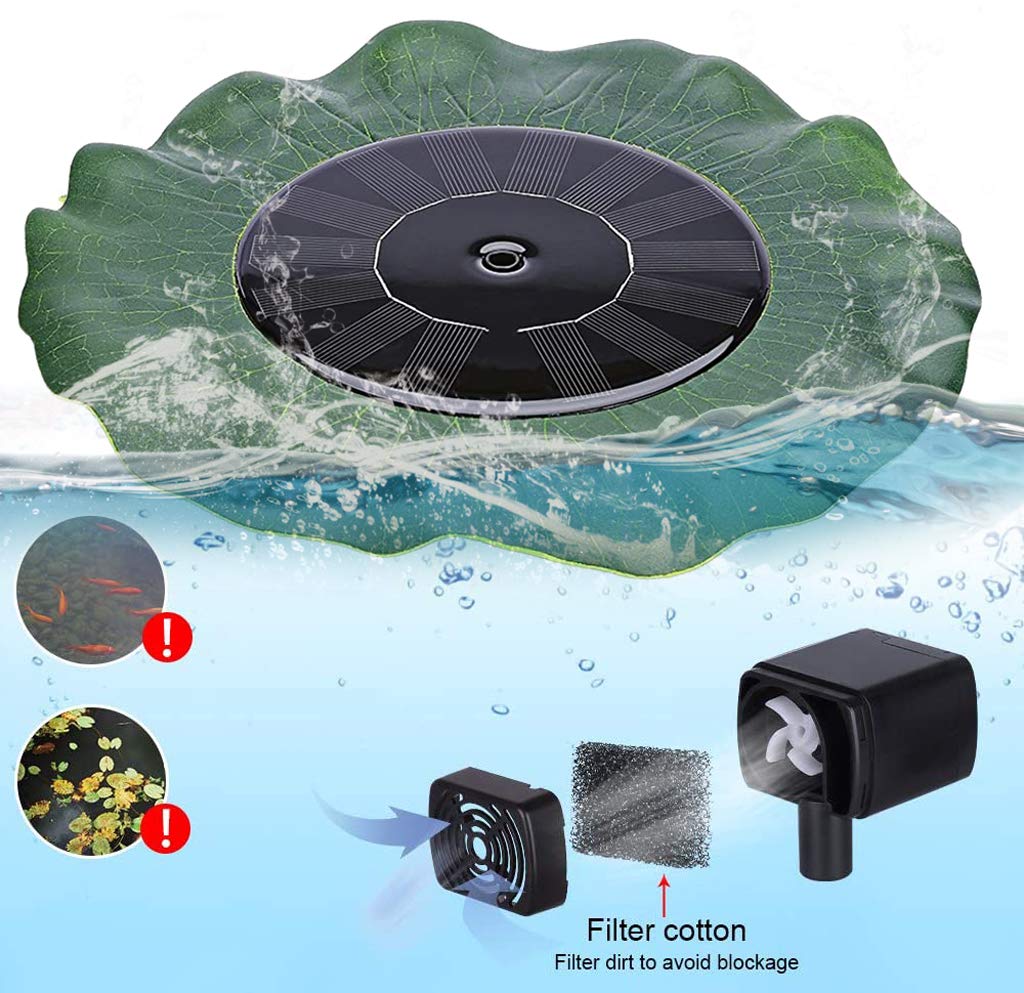 Verilux Solar Water Floating Fountain Pump- Black