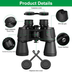 ZORBES® 20x50 High Rate Binocular, Binoculars for Long Distance Compact HD Professional/Daily Waterproof Binoculars Telescope for Kids Adults Bird Watching Travel Hunting Football Games Stargazing