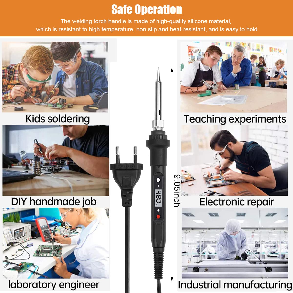 Serplex® Soldering Iron Kit with 5 Different Soldering Tips, 80W/220V 200-500°C Temperature Adjustable Soldering Iron with LCD Digital Display Welding Tool Fast Heating Solder Iron