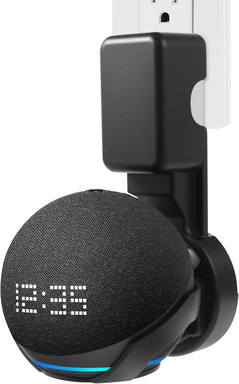 Verilux® Wall Mount Holder for Echo Dot 4th/5th Generation, Wall Holder for Alexa Echo Dot 4th/5th Gen A Space-Saving Solution with Cord Management for Your Smart Home Speakers, Black (Holder Only)