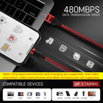 Verilux USB C Cable 10ft for Fast Charging and 480Mbps Data | Nylon Braided 62W PD