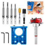 Serplex® Cabinet Hinge Installation Drilling Kit with 35mm Forstner Bit, Self-Centering Drill Bits, Hinge Boring Jig & Hex Wrenches Precision Hinge Mounting Tool Set for Furniture Door Installation