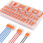 Serplex® 60PCS Cable Connectors Set with 2-Slot/3-Slot/5-Slot Configurations, Lever Nut Assortment Splicing Connector Kit Electrical Connectors DIY Compact Splicing Wire Connectors for AWG 24-12