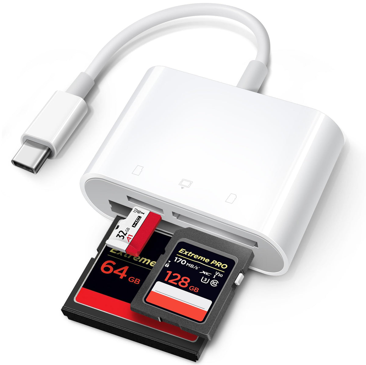 ZORBES® USB C SD Card Reader for 15 iPad Mac USB C to CF SD MicroSD Adapter with Compact Flash Slot for Photography Travel Work