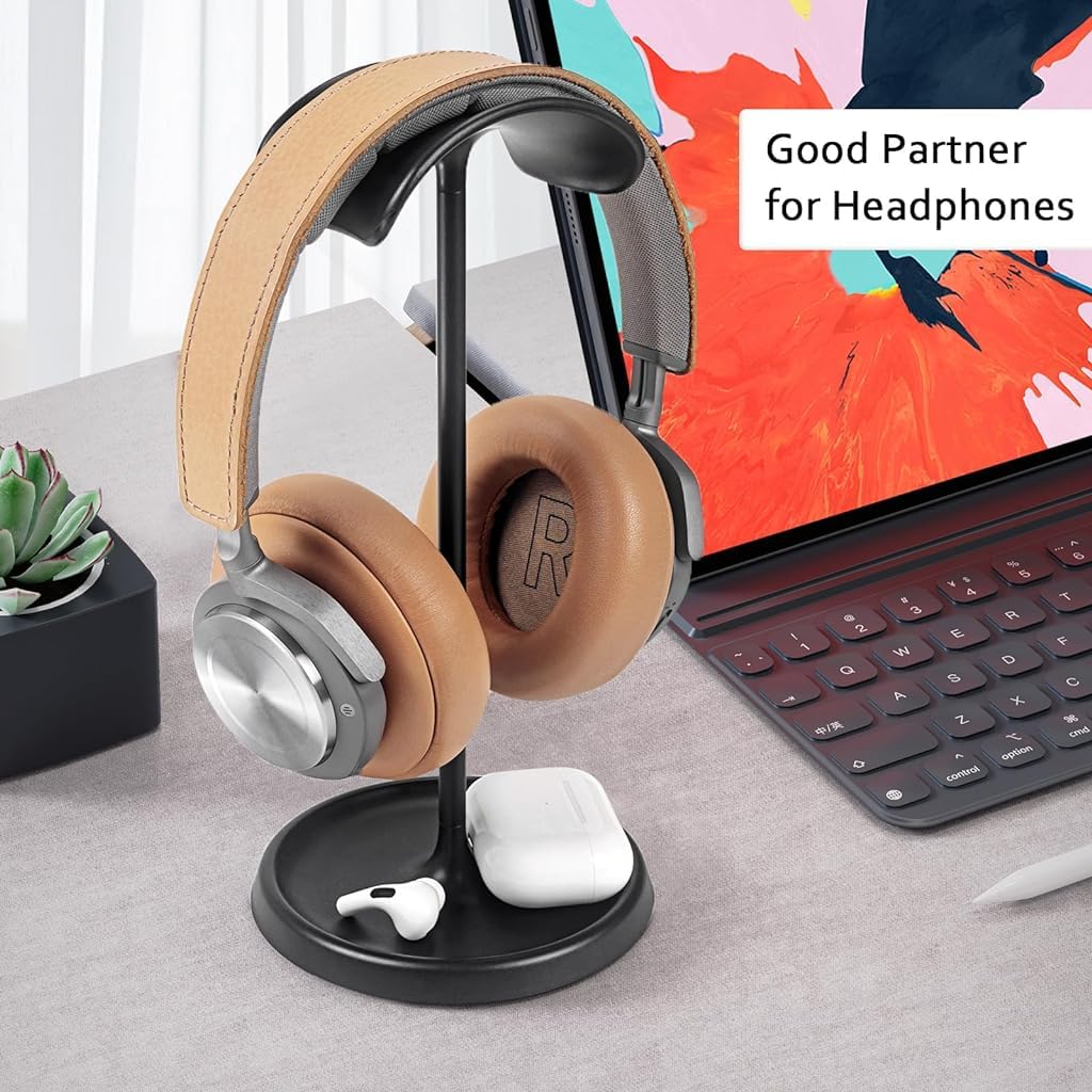 ZORBES® Desk Headphone Stand Minimalism Gaming Headphone Organizer Stand, Headphone Holder with Metal Weighted Base Desk Organizer Universal Headphone Headphone Stand