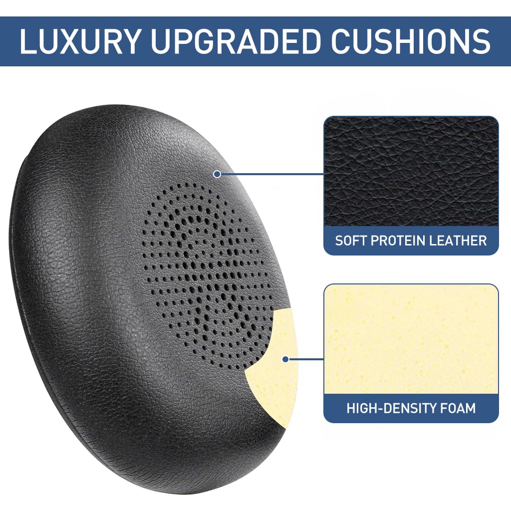 ZORBES® Ear Pads - defean Replacement Ear Cushion Cover Compatible with Jabra Evolve2 65 (65MS 65UC USB) / Evolve2 40 (40UC 40MS USB) / Elite 45h On-Ear Wireless Headset,Softer Protein Leather