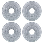 Verilux® 4Pcs Microfiber Mop Pads 9.84 Inches Round High Absorbent Microfiber Mop Pads Replacement for Rotary Mop Wet Dry Use Microfiber Mop Pads, Compatible Most Round Spin Mop & Bucket