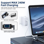 Verilux USB C 4.0 Adapter with 240W PD Fast Charging and 90 Degree Magnetic Connector | 40Gbps Data & 8K Display