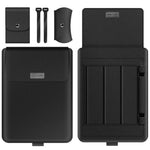 ZORBES® Laptop Sleeve 13-14" Case with Stand Compatible with Microsoft Surface Laptop 5/4/3/2 13.5", MacBook Air/Pro 13.3", PU Leather Sleeve for 15-16" Laptop Computers - Black