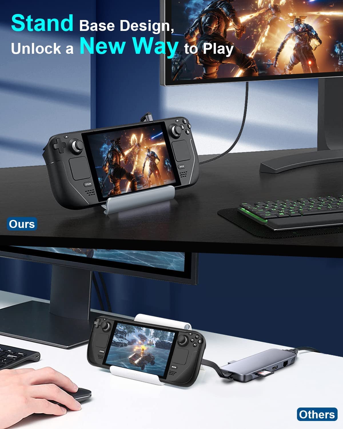 Verilux Multipurpose Gaming 6 in 1 Steam Dock USB Hub