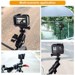 ZORBES® Gopro Handle Bar Mount Clamp with 1/4" Adapter 360° Action Camera Mount for Motorcycle Bicycle Handlebar Mount Bracket for GoPro Hero10/9/8/7 Gopro Accessory Motorcycle Accessory