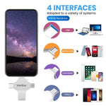 Verilux Pendrive 128GB for iPhone and Android featuring 4 in 1 USB Connectors and Metal Body