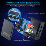 Verilux Digital to Analog Audio Converter 192KHz DAC with Toslink Optical and RCA Output | Ideal for PS3 PS4 Apple TV and Home Cinema