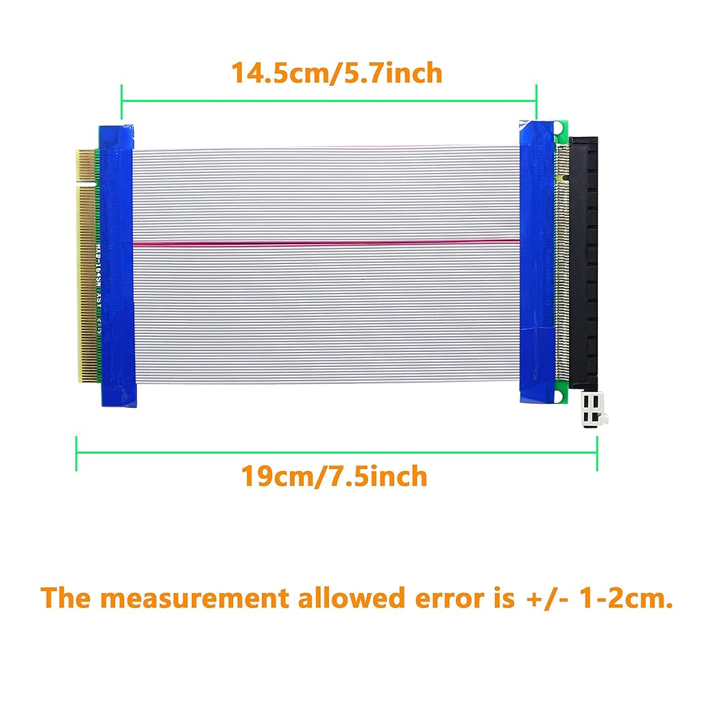 Verilux® PCI-E Extender Cable PCIe 16x to 16x Flexible GPU Riser Adapter Card Extender Cable for Ethereum Mining ETH L=8inch (16X16), High-Speed High-Frequency and High Impedance Design - 1 Unit - verilux