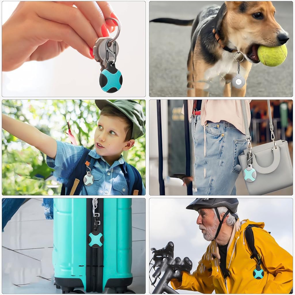 ZORBES® 2 Packs Airtag Keychain for Apple Airtag Holder, Anti-Lost Airtag Case Shockproof Airtag Cover Scratch Resistant Protective Cover Case for Key, Bag, Pet, Cat, Dog, Luggage, Not Include Airtag