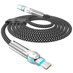 Verilux USB C Cable for Fast Charging with 180 Degree Rotating Head and 9.8 ft Length | LED Tip