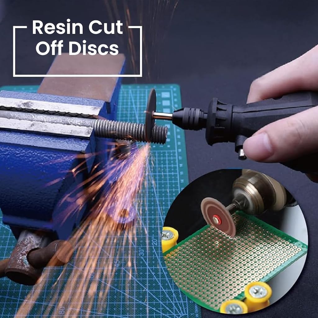 Serplex® 129Pcs Cutting Wheel Set for Rotary Tool, HSS Cutting Wheels 6Pcs Diamond Cutting Discs 10 Pcs and Resin Circular Saw Blades 30Pcs with 1/8" Shank for Wood Metal Plastic Stone Cutting
