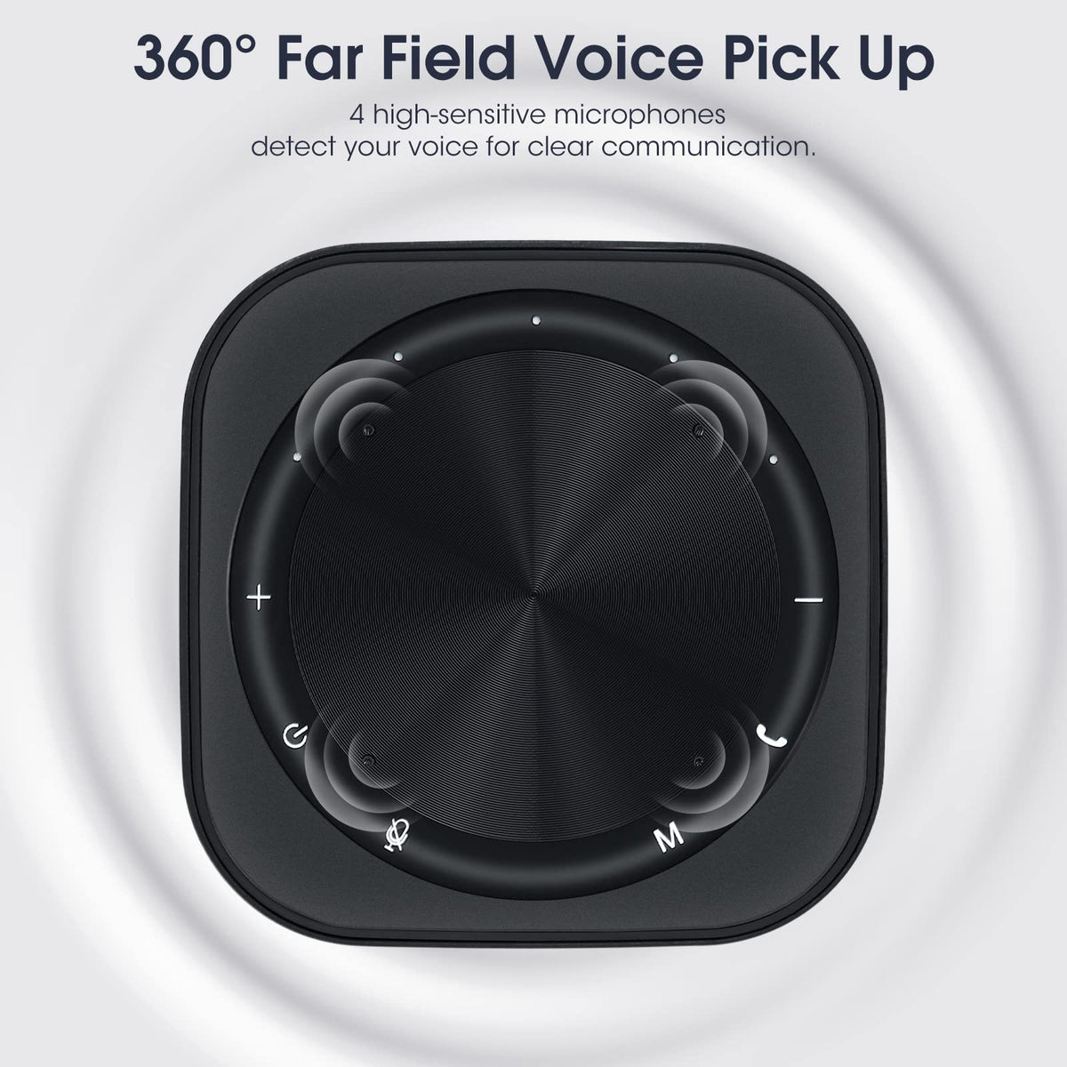 Verilux Omnidirectional Conference Speaker for Home Office with Built in 4 Mic Voice Pickup and Noise Reduction