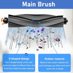 Verilux® Replacement Parts Accessories Main Brush Compatible with Dreame S10 Pro Plus L10S Ultra W10S B101CN Mijia 2Pro X10 X40 Vacuum Cleaner 2PCS