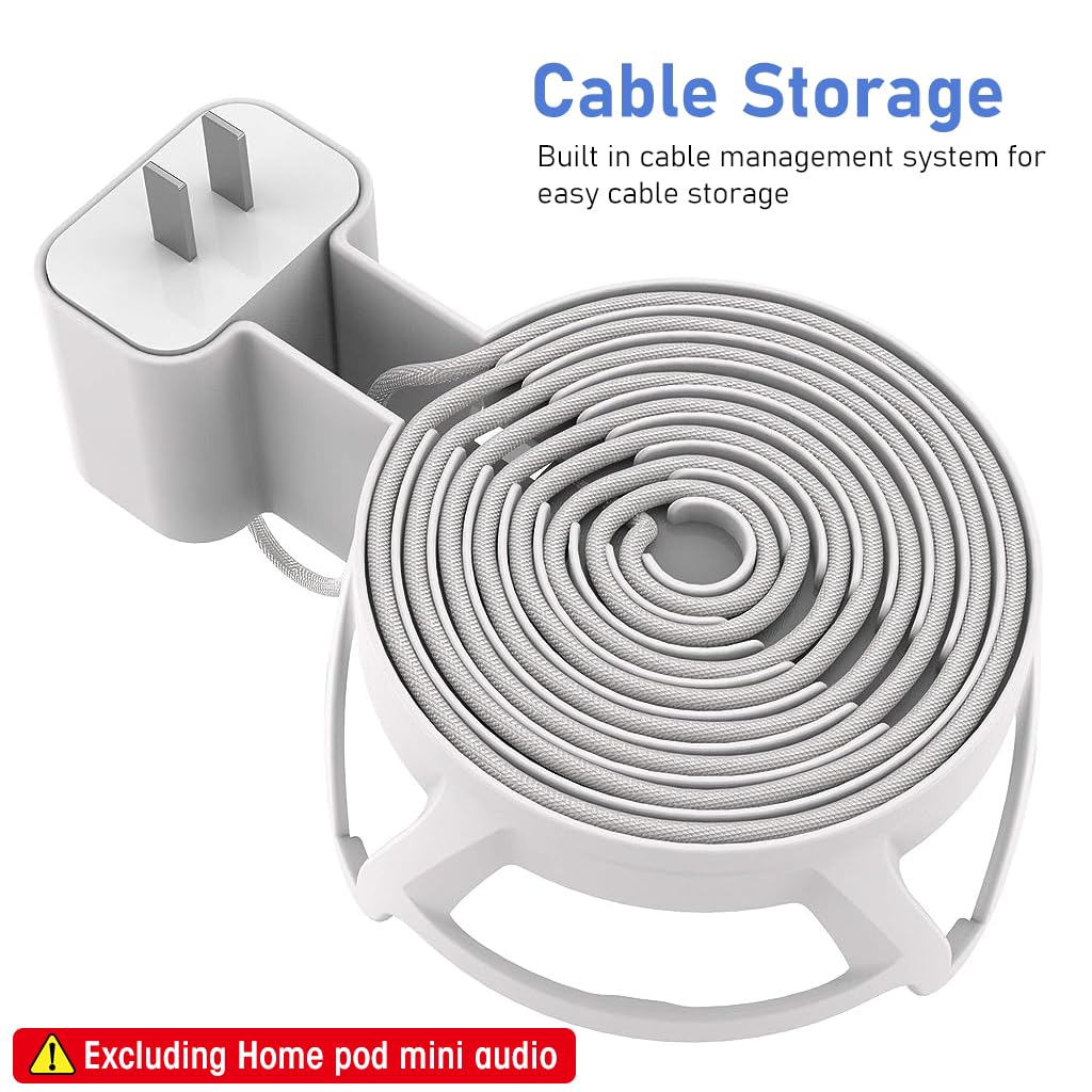 ZORBES® Wall Mounted Holder for Apple Homepod Mini Speaker Wall Holder for Homepod Mini with Cord Management Homepod Mini Mount Space-Saving Accessory for HomePod Mini Smart Home Speaker (Only Holder)