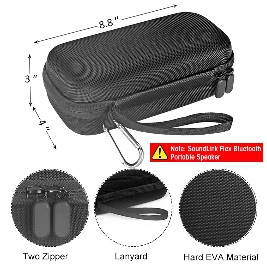 ZORBES® Carring Case for Bose SoundLink Flex Storage Case with Hand Strap Hard EVA Protective Case for SoundLink Flex Wireless Bluetooth Speaker, Not Included Bose SoundLink Flex