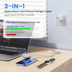 Zeitel® 20W Fast Charging Power Adapter with 3 in 1 USB C Wireless Charger Universal Power Adapter USB C Charging Cable for 15/15Pro/15Pro Max/14/13, Samsung S21