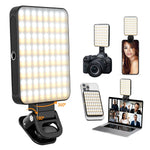 ZORBES® USB Rechargeable LED Selfie Light Clip-on Ring Phone Fill Light 3 Color Mini Video Light with 5 Brightness, Portable LED Ring Fill Light for Phone, Tablet, Livestream, Youtuber