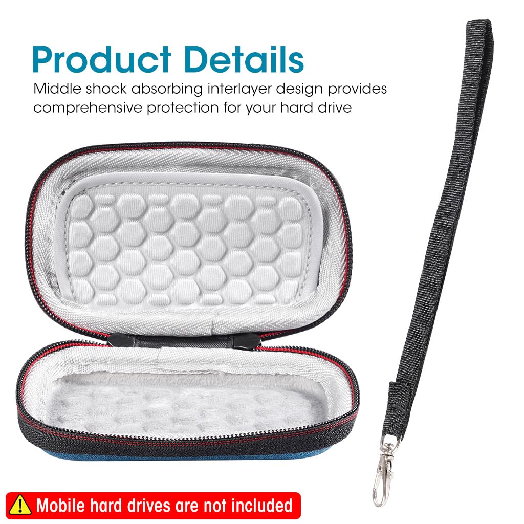 Verilux SSD Carrying Case for SanDisk 500GB–4TB featuring Dual Zippers and EVA Waterproof Design