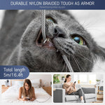 Verilux® 8M/26Ft Type C Charging Cable, 10W Charging Cable Ultra Long TYPE C Charging Cable Data Cable Compatible with Phone, Tablet, PS5 & More C Type Devices, Grey