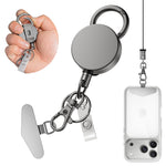 ZORBES® Retractable Lanyard with 27-Inch Telescopic Cord, Carabiner Clip & Keyring Attachment Zinc Alloy Badge Holder for Keys, ID Cards, Phones & Everyday Carry (EDC), Travel & Outdoor Use