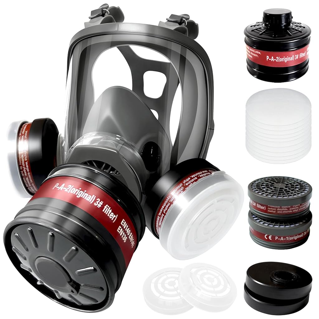 Serplex Gas Mask with Replacement Filters for Professional Protection