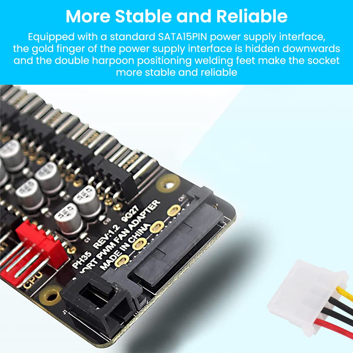 Verilux PC PWM Fan Hub CPU Cooling HUB 10 Port 12V 4 Pin Fan PWM Hub Molex Controller Fan Hub Splitter, 4-Pin PWM Fan Power Supply Extension Cable for ATX Computer Case 4-Pin and 3-Pin Cooling Fans