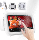 ZORBES® Aramid Shower Phone Holder Waterproof,Anti-Fog Universal Phone Stand Case With Hd Touch Screen&480° Rotation Design,Bathroom Wall Mount Pouch For Iphone 14 13 12 11 ProMax Xs Xr,White