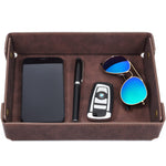 ZORBES® Faux Leather Valet Tray Organizer for Men - Catch-All Tray for Entryway Table Key, Wallet, Watch, Coin Change