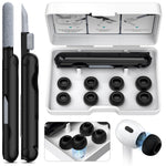 ZORBES® 4 Pair Replacement Ear Tips for AirPods Pro 2nd/1st with Portable Storage Box & Cleaner Pen, Noise Reduction Hole with & Built-in dust Guard Screen, Silicone Ear Tips for AirPods Pro, Black