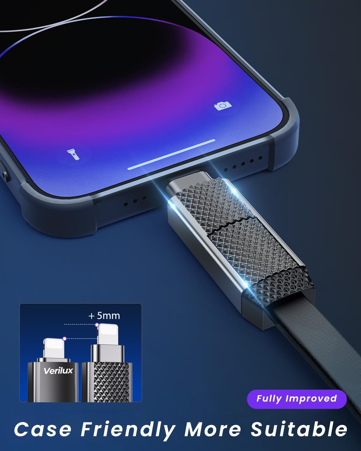 Verilux Type C to Type C Cable for Travel with Magnetic Head Design, 3.3 ft Nylon Braid | 4 in 1 Fast Charging and Data Sync