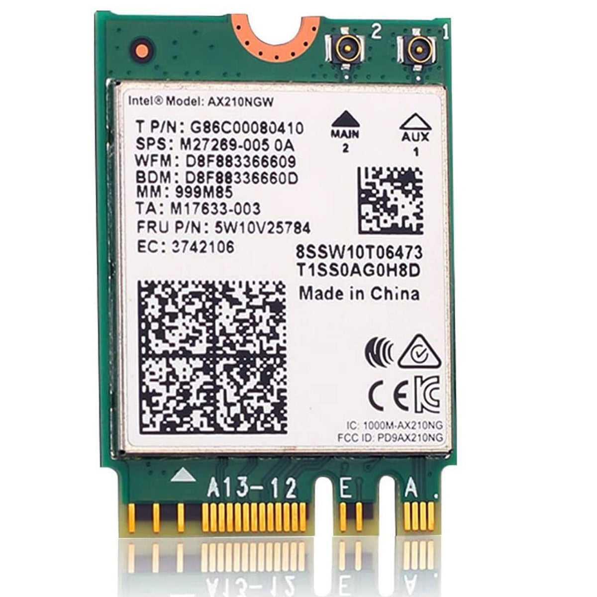 AX210 Bluetooth 5.2 Tri-Band 5400Mbps WiFi 6E Card Wireless Module