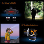 Verilux Head Torch Light for Camping and Running with 13000 Lumens & 90° Adjustable Lamp | Rechargeable LED Headlamp