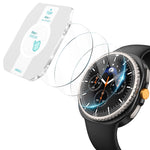 ZORBES® Compatible with Samsung Galaxy Watch 8, 46mm Smartwatch Protective Case & 3Pcs HD Tempered Glass Screen Protectors, Bubble Free Anti-Glare Screen Protectors, Scratchproof PC Protective Frame