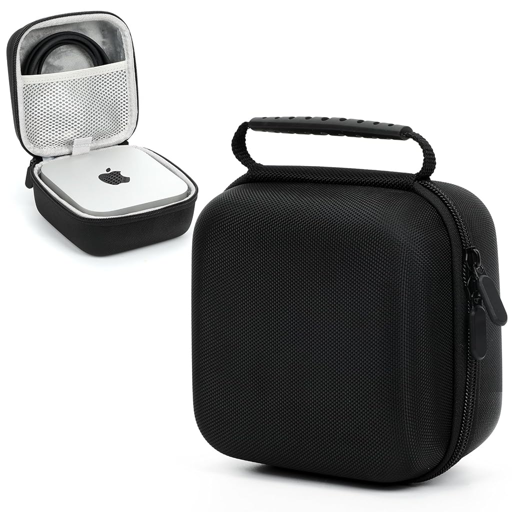 ZORBES® Compatible with Mac mini M4, Carring Case Bag Travel Storage Case for Mini M4 Desktop Computer, EVA Hard Shell Waterproof Carrying Case with Handle, 16x16x9.5cm, Black