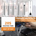 Serplex® Soldering Iron Kit with 5 Different Soldering Tips, 80W/220V 200-500°C Temperature Adjustable Soldering Iron with LCD Digital Display Welding Tool Fast Heating Solder Iron