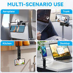 Verilux® Mobile Phone Stand, 360° Rotatable Mag-netic Phone Holder, Easy Clip On Phone Holder As Travel Accessories, Folding Travel Mag-netic Phone Holder for Desk, Airplane Seat Tray, Car Seat