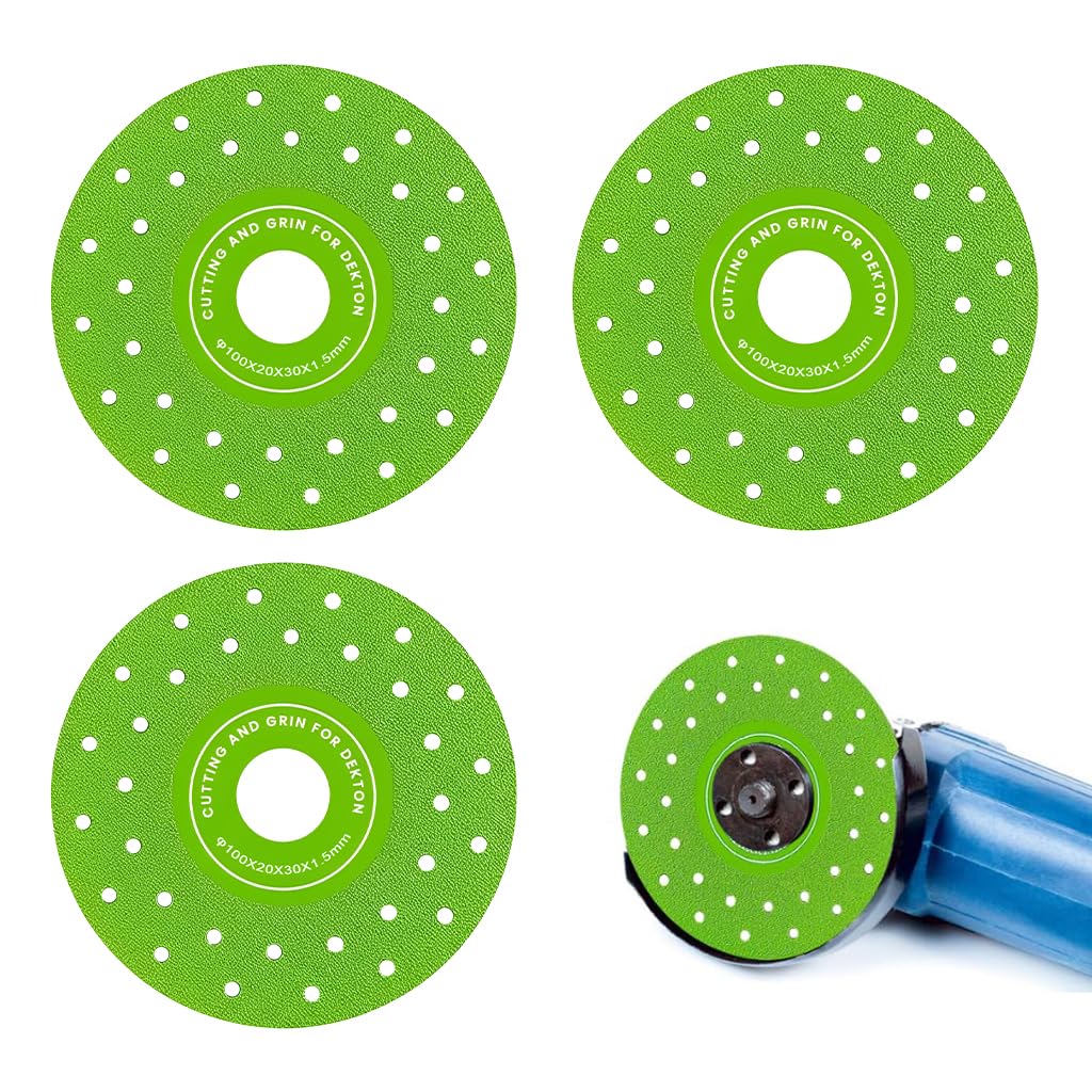Serplex® 3Pcs Angle Grinder Diamond Saw Blades 10cm Dia. Multi-Pore Abrasive Disc for Cutting, Polishing, Universal Hard Diamond Saw Blades for Porcelain, Ceramic, Granite, Marble
