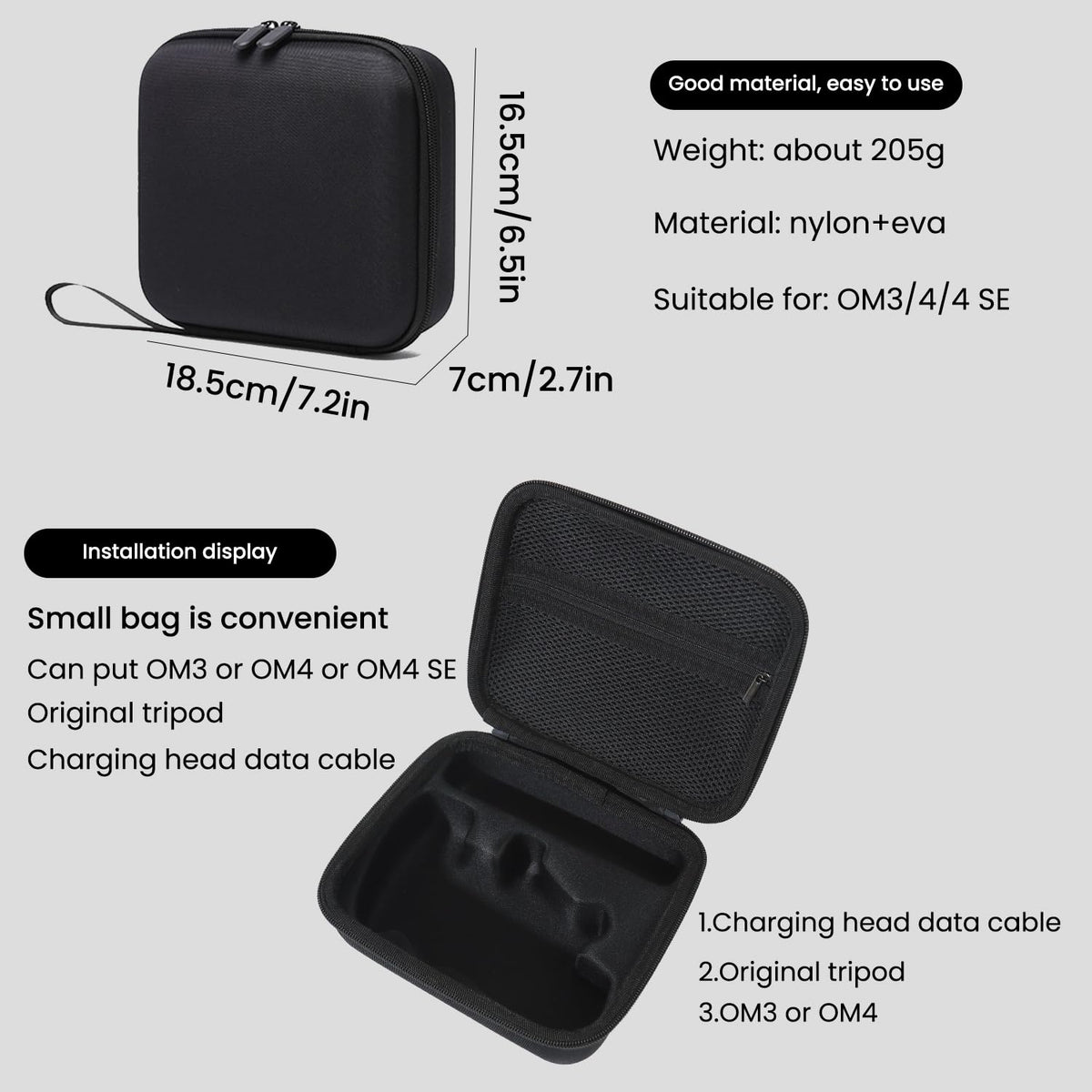 ZORBES® Stabilizer Storage Bag For Dji Osmo Mobile 3, Hard Case Shell Dji Osmo Case Dji Om 4 Se Gimbal Case Dji Case Portable Phone Stabilizer Carrying Case For Dji Osmo Mobile 3/ Mobile 4/ Om 4 Se