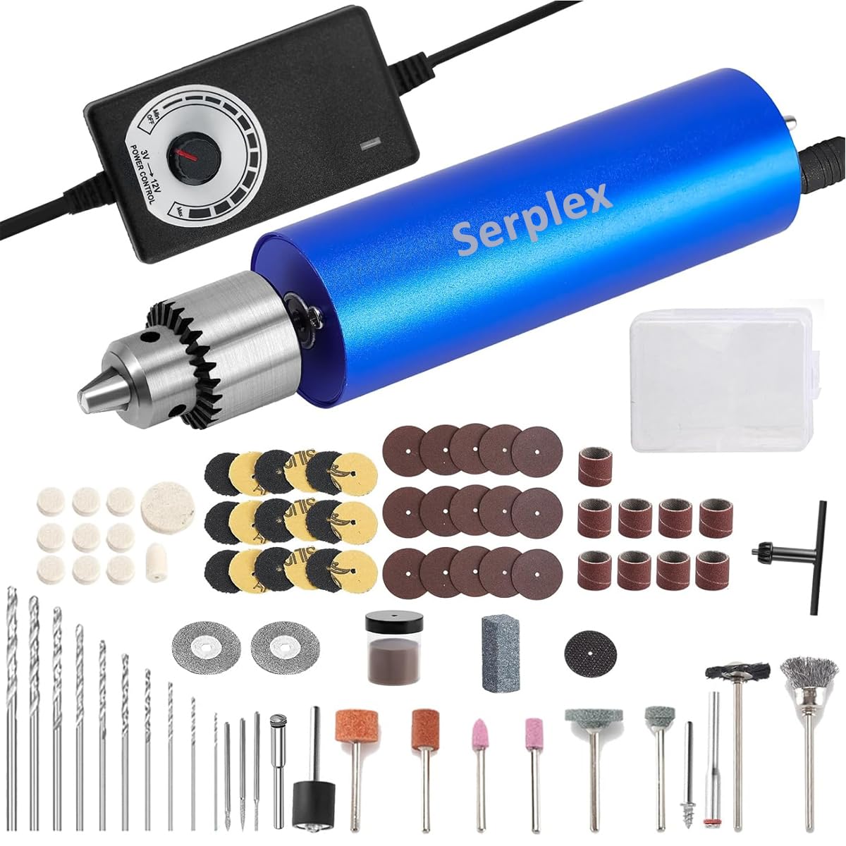 Serplex Mini Electric Drill Kit with Adjustable Speed Controller for Crafts