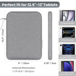 ZORBES® 12.9 inches Tablet Travel Bag for iPad Waterproof Travel Zipper Bag with Utility Mesh Pocket Travel Accessories Bag Universal Tablets Pad Organizer Bag, Grey