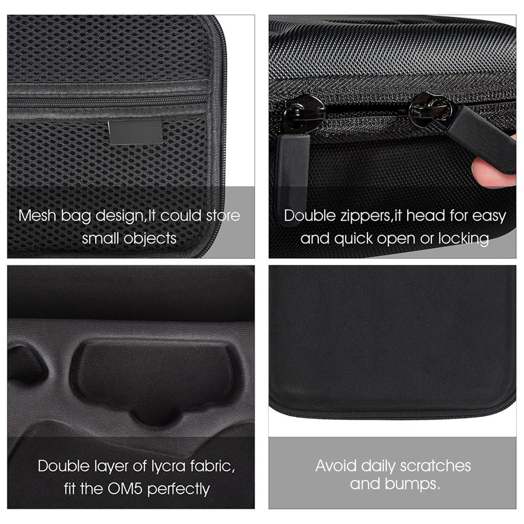 ZORBES® Storage Bag for DJI Osmo Mobile 5, Hard Shell Portable Case Phone Stabilizer Carrying Case for DJI OM 5-Handheld 3-Axis Smartphone Gimbal Stabilizer and Accessories(Case Only)