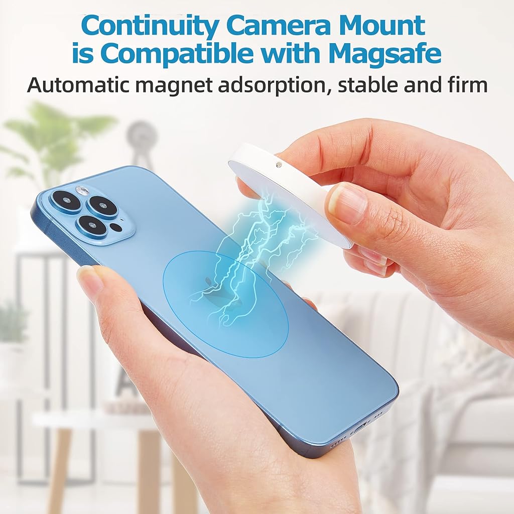 ZORBES® Continuity Camera Mount Magnetic Laptop Phone Holder for MacBook Laptops iPhone 14 13 12 Series Compatible with Magsafe Webcam Mount for iOS 16 macOS Ventura 3PCS