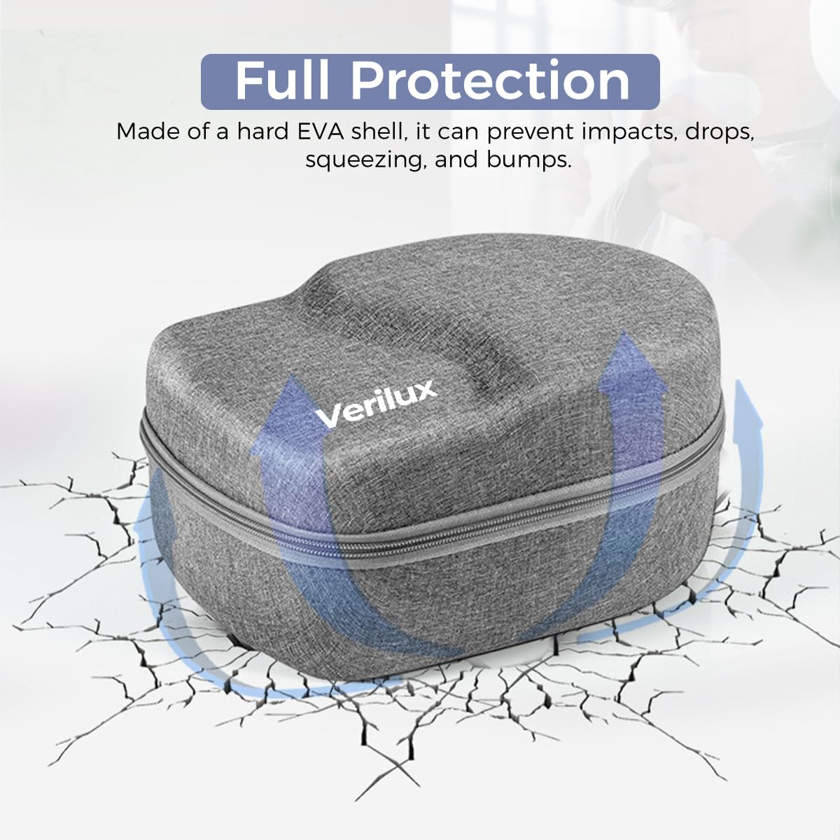 Verilux VR Headset Carrying Case for Meta Quest and Pico 4 with Hard EVA Shell | Grey