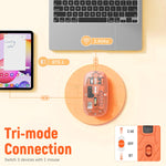 Verilux Wireless Mouse for Laptop with 2.4G and Bluetooth, 1600DPI, Transparent Orange Design